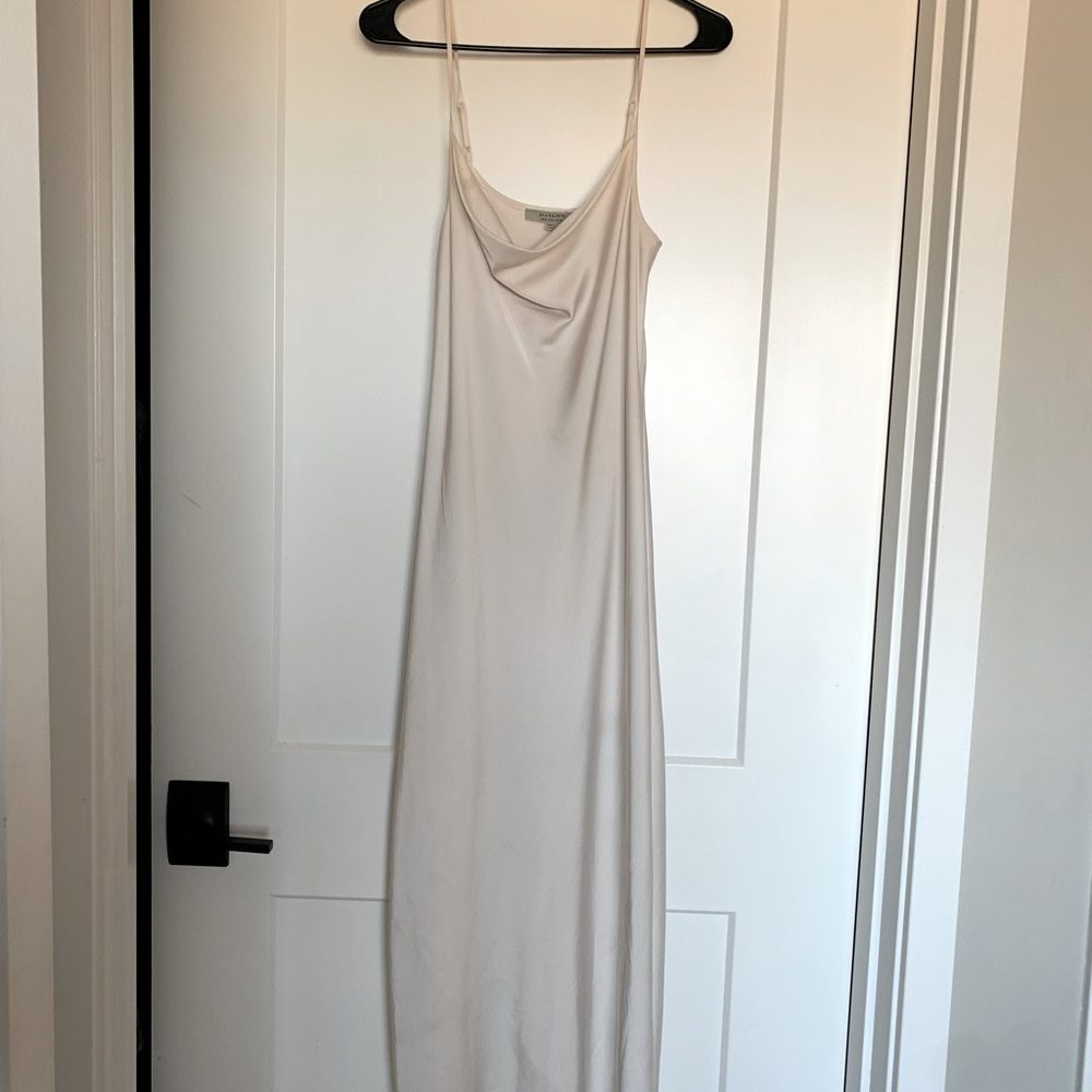 AllSaints Cowl Neck Midi Slip Dress